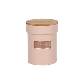 Lata De Metal Com Tampa Bambu Coffee Rosé Matte - Yoi