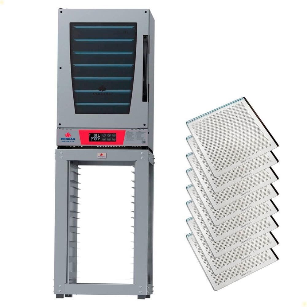 Kit Forno Elétrico Progás Plus C/Vapor 220V Com Mesa MES-008 Prp E 8 Bandejas Imeca
