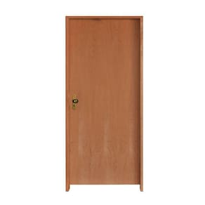 Kit Porta Lisa Padrão Imbuia 1.02 X 2.10 Batente 14cm Fechadura Externa Lado Direito - Hale