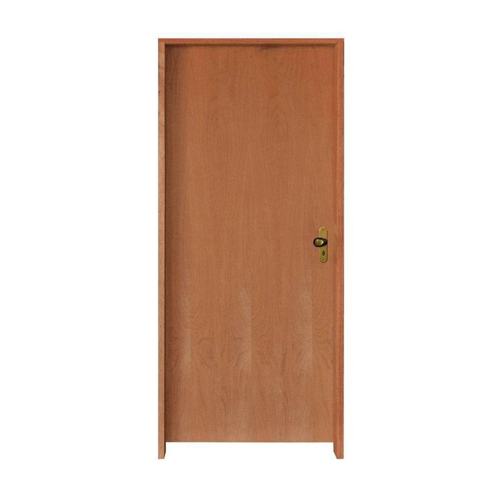 Kit Porta Lisa Padrão Imbuia 72 X 2.10 Batente Misto 11 Fechadura Externa Lado Esquerdo - Hale