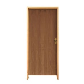 Kit Porta Lisa Padrão Imbuia 62 X 2.10 Batente 14cm Fechadura Interna Lado Esquerdo - Hale