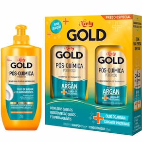 Shampoo e Condicionador Niely Gold Pós-Química Poderoso + Creme para Pentear
