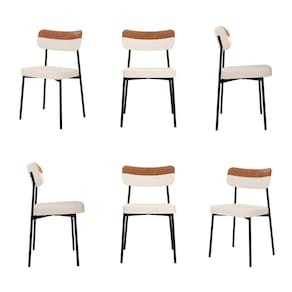 Kit com 6 Cadeiras para Sala de Jantar Mona Yescasa Palha / Caramelo
