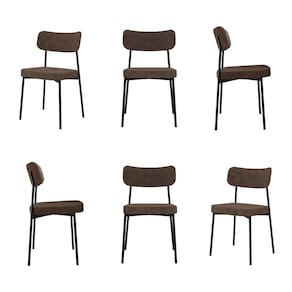 Kit com 6 Cadeiras para Sala de Jantar Mona Yescasa Marrom Castor
