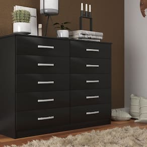 Comoda para Quarto 10 Gavetas Marbela Preto