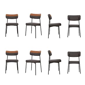 Kit com 8 Cadeiras para Sala de Jantar Mona Yescasa Grafite Corriente /Caramelo