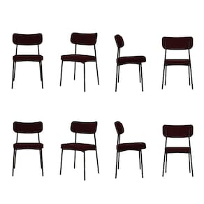 Kit com 8 Cadeiras para Sala de Jantar Mona Yescasa Bordô