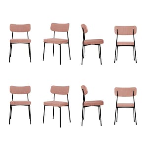 Kit com 8 Cadeiras para Sala de Jantar Mona Yescasa Rosa/Preto