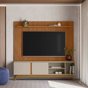 Rack para Tv até 70 Polegadas Painel Genova 2.0 Istambul Marrom/Off White