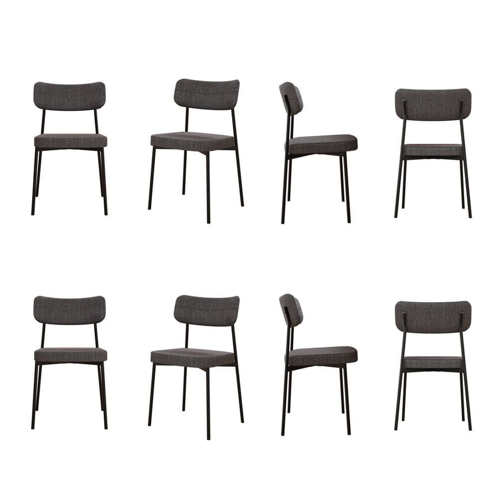 Kit com 8 Cadeiras para Sala de Jantar Mona Yescasa Grafite Corriente