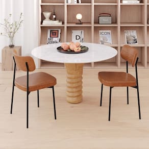 Kit com 6 Cadeiras para Sala de Jantar Mona Yescasa Areia Corriente/Caramelo