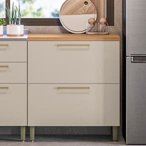 Balcão de Cozinha 0.8m Atena Linea Brasil Jequitibá/Off White Fosco