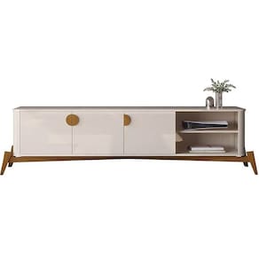 Rack Buriti 195cm para TV até 70 Polegadas 3 Portas JB Bechara Cor Off White