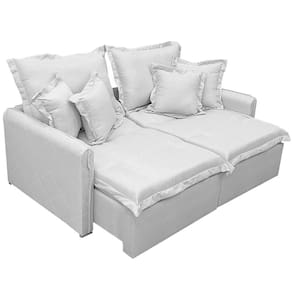 Sofá Cama Lima 200cm em Linho 3 Lugares Retrátil e Reclinável União Cor Gelo