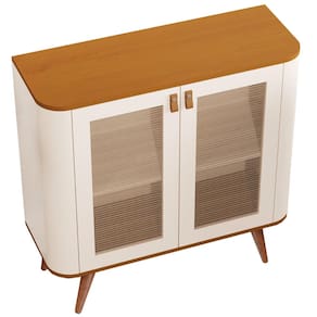Buffet Jutai New Luxo 2 Portas com Pés Palito JB Bechara Cor Pérola Nature