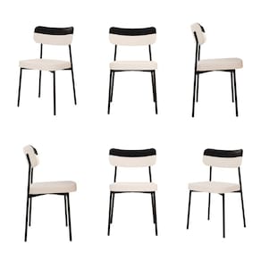 Kit com 6 Cadeiras para Sala de Jantar Mona Yescasa Palha/Preto