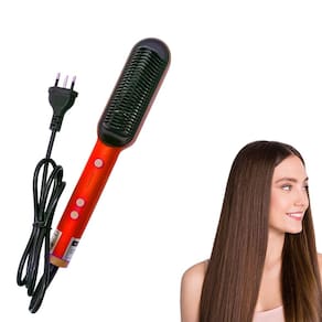 Escova Alisadora Bivolt com Aquecimento Rápido e Temperatura Ajustável de 130°C a 200°C para Todos os Tipos de Cabelo