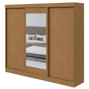 Guarda Roupa Casal Nice 3 Portas 2 Gavetas Amêndoa Clean Off White Flex com Espelho – Lopas
