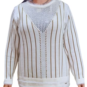Blusa Feminina Tricot Clajan Pérolas Plus Size