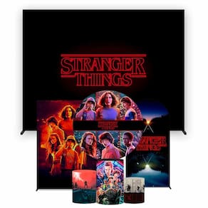 Super Kit de Painéis de Festa Stranger Things Painel Redondo 1,30 e Retangular Várias Medidas - Fera Print