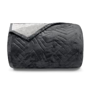 Cobertor Buettner Solteiro Flannel Plush 100% Poliéster Dupla Face 160mx240m Metal Escuro / Metal Claro