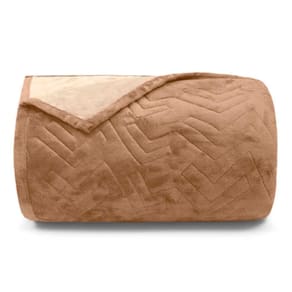 Cobertor Buettner Solteiro Flannel Plush 100% Poliéster Dupla Face 160mx240m Khaki Escuro / Khaki Claro