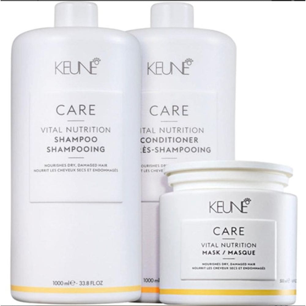 Kit Keune Care Vital Nutrition Shampoo 1l+ Cond 1l + Máscara