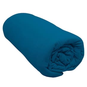 Lençol Portallar Solteiro Com Elástico Malha 100% Algodão Premiun Classic Azul