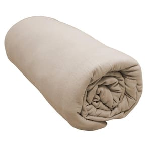 Lençol Com Elástico Casal Portallar Malha 100% Algodão Liso Linha Casa Bege Caqui