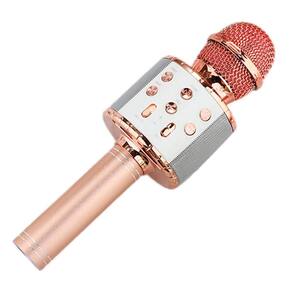 Microfone Sem Fio Karaokê Led Luzes Com Mudança De Voz