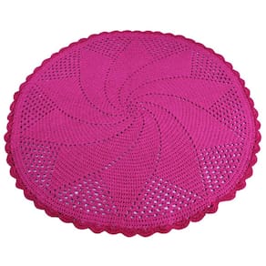 Tapete Sala Pétalas 89Cm Barbante Barbantextil Vermelho