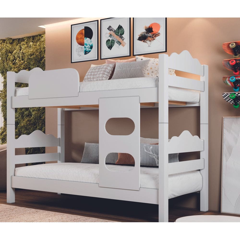 Beliche Solteiro Kênia Com 2 Colchões D33 14Cm Inclusos
