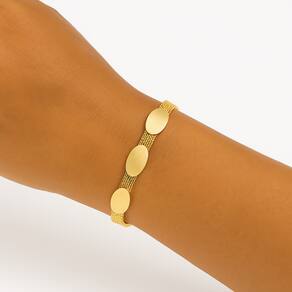 Pulseira Feminina Dourada Minimalista Luxo Elegante