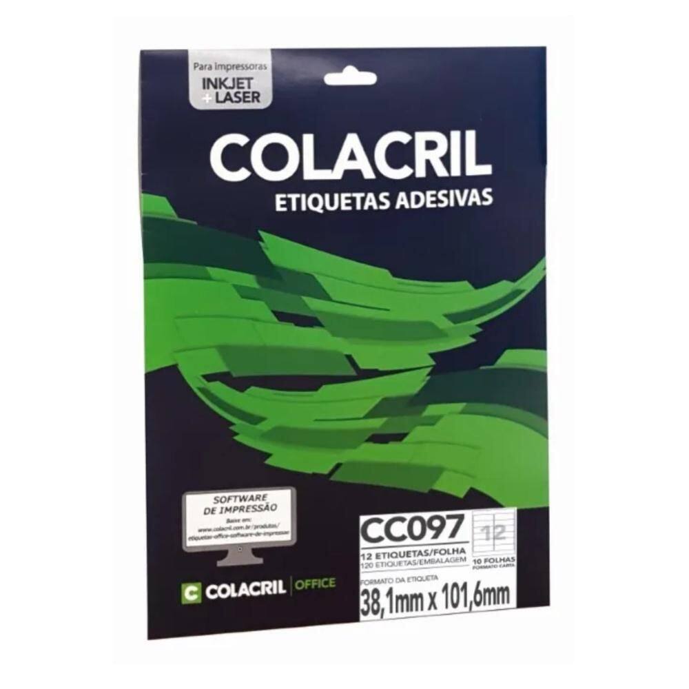 Etiqueta Adesiva Colacril Carta Cc097 38,1X101,6Mm C/120