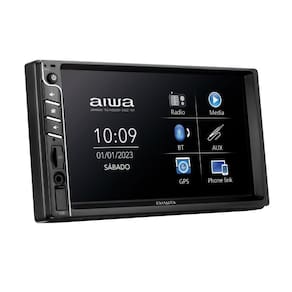 Som Automotivo Aiwa AWS-CA-DD-01 | USB, Aux, Pen Drive, SD Card, 100 W, Preto