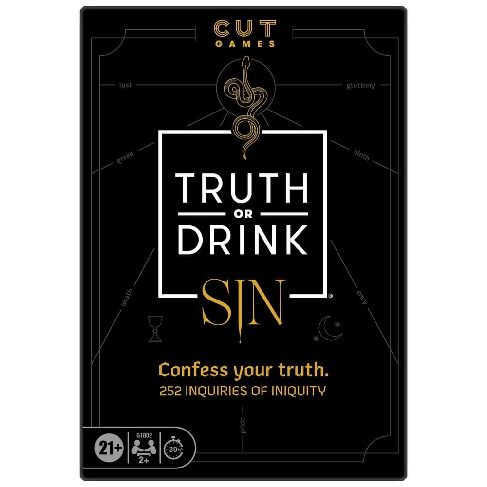 Jogo de festa Truth or Drink: Sin Edition Cut 250+ perguntas