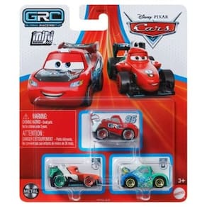 Pacote de 3 brinquedos Disney Cars Mini Racers Grc Racers 1 Francesco
