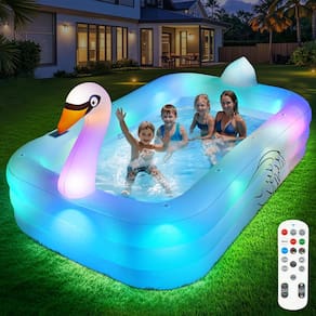 Piscina inflável FunBy Solar Swan com luzes 265x190x65cm para adultos