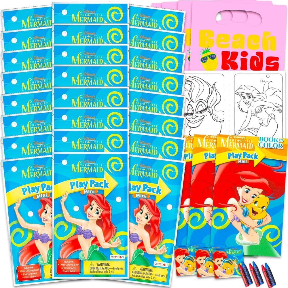 Conjunto de lembrancinhas Disney The Little Mermaid com 24 pacotes Ariel
