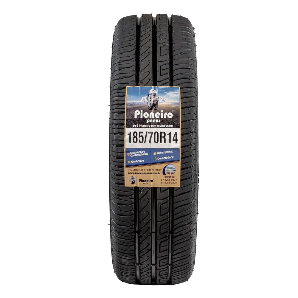 Pneu Aro 14 - 185/70 R 14 - Marca Pioneiro - Com INMETRO e Borracha VIPAL