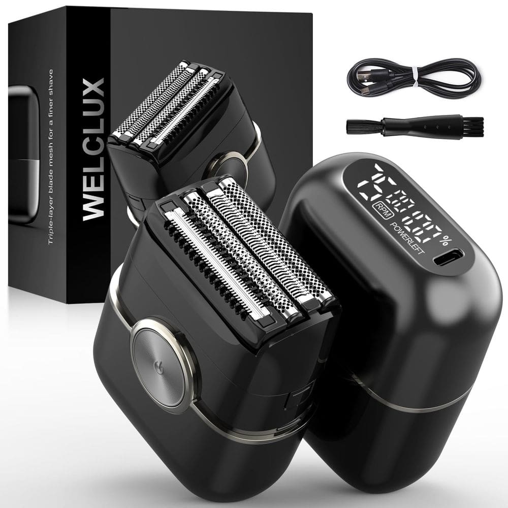 Máquina de barbear elétrica Welclux atualizada Mini Razor para homens