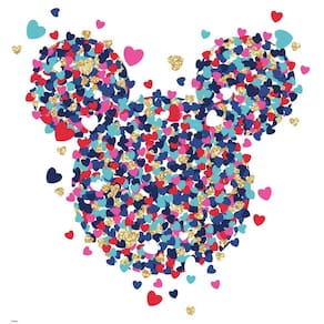 Decalques de parede Disney Minnie Mouse Heart Confetti com glitter