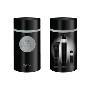 Perfume Perry Ellis 360 Black para homens, 100 ml, conjunto de presente de 3 peças