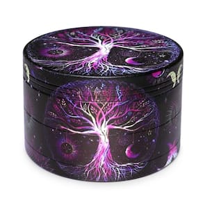Grinder Gestarich 6,35 cm Boho Tree of Life 4 camadas roxo