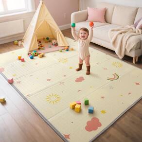 Tapete de brincar dobrável Mallify Extra Large reversível 180x150cm