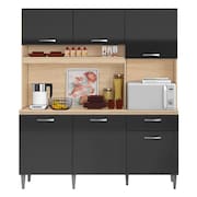 Kit Cozinha Compacta Siena 2000446 Avena Grafite - Aramóveis 