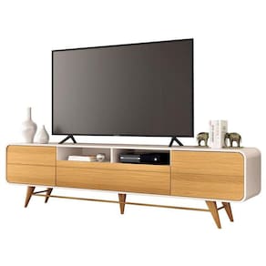 Rack Bancada Para Sala época Off White Cinamomo - Hb Móveis