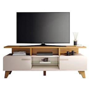 Rack Bancada Para Sala Essenza Off White Cinamomo - Hb Móveis
