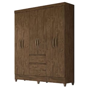 Guarda Roupa Casal New Cuba 6 Portas Castanho Wood - Moval