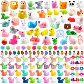 Mini estatuetas de animais de resina DULEFUN 150 unidades para decoração